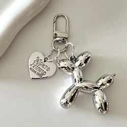 cute balloon dog keychain cartoon couple keyring car charm gift