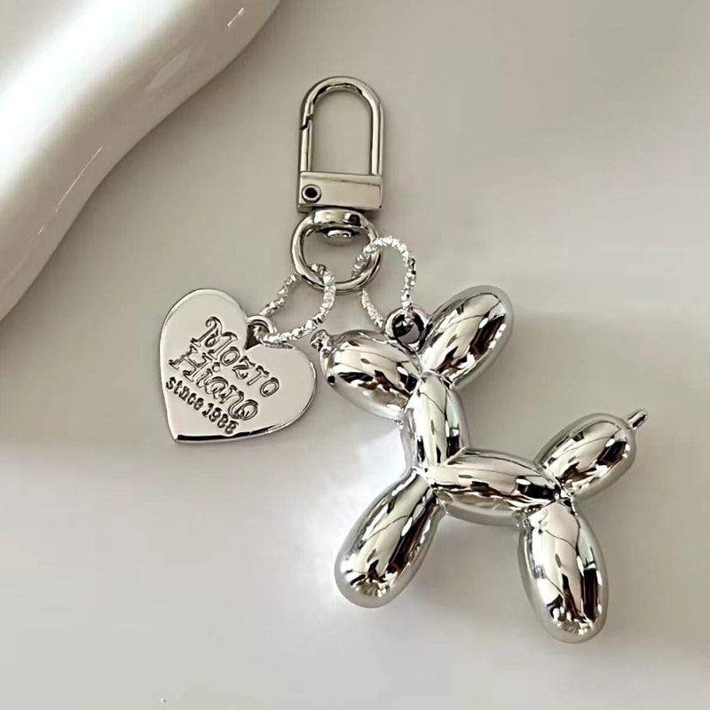 Cute Balloon Dog Keychain Cartoon Couple Keyring Car Charm Gift 0