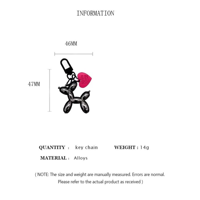 Cute Balloon Dog Keychain Cartoon Couple Keyring Car Charm Gift 3
