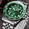 Mens Stainless Steel Quartz Watch Casual Fashion Calendar Wristwatch Green Dial 1