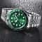 Mens Stainless Steel Quartz Watch Casual Fashion Calendar Wristwatch Green Dial 2