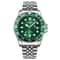 Mens Stainless Steel Quartz Watch Casual Fashion Calendar Wristwatch Green Dial 4