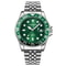 Mens Stainless Steel Quartz Watch Casual Fashion Calendar Wristwatch Green Dial 4