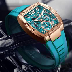 mens chronograph sports watch waterproof luminous silicone strap quartz wristwatch