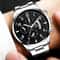 Luxury Mens Quartz Watch With Calendar Stainless Steel Business Wristwatch 1