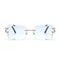 Luxury Rimless Sunglasses Diamond Cut Square Frameless Glasses