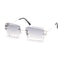 Luxury Rimless Sunglasses Diamond Cut Square Frameless Glasses