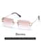 Luxury Rimless Sunglasses Diamond Cut Square Frameless Glasses