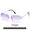 Luxury Rimless Sunglasses Diamond Cut Square Frameless Glasses