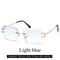 Luxury Rimless Sunglasses Diamond Cut Square Frameless Glasses
