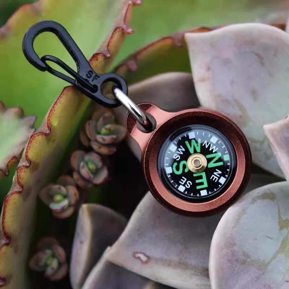 Mini Portable Compass Keychain Aluminum Alloy Hiking Survival Navigation Tool 4