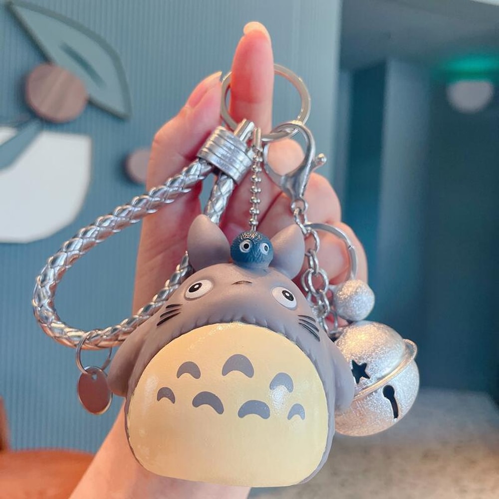 Cute Totoro Keychain Anime Leather Strap Bag Charm Gift Keyring 0