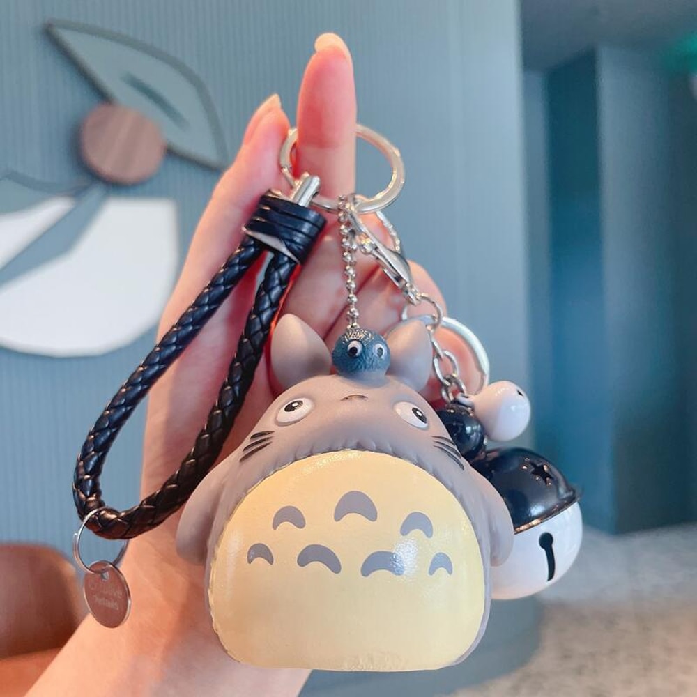 Cute Totoro Keychain Anime Leather Strap Bag Charm Gift Keyring 1