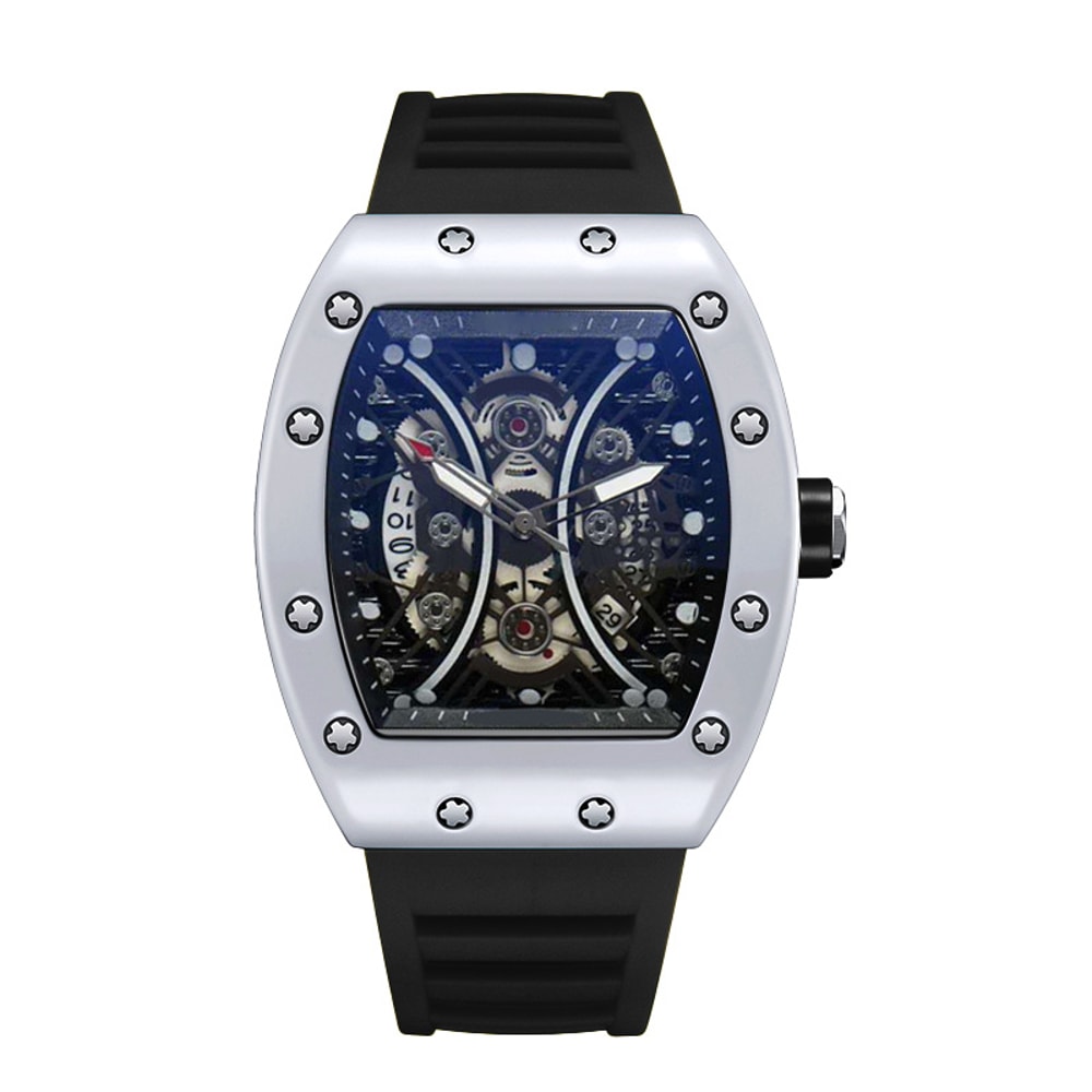 Luxury Wine Barrel Dial Mens Watch Luminous Sports Calendar Wristwatch 0