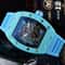Barrel Shape Skeleton Quartz Watch Transparent Dial Stylish Casual Mens Watch 2
