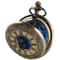 Vintage Blue Dial Pocket Watch Necklace Quartz Antique Pendant Timepiece 0