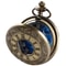 Vintage Blue Dial Pocket Watch Necklace Quartz Antique Pendant Timepiece 0