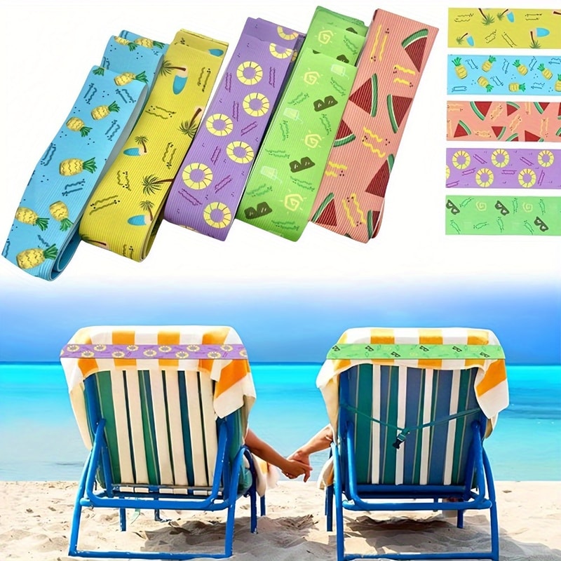 Beach Chair Towel Bands Set Elastic Cruise Towel Clips For Pool Lounge Chairs 1