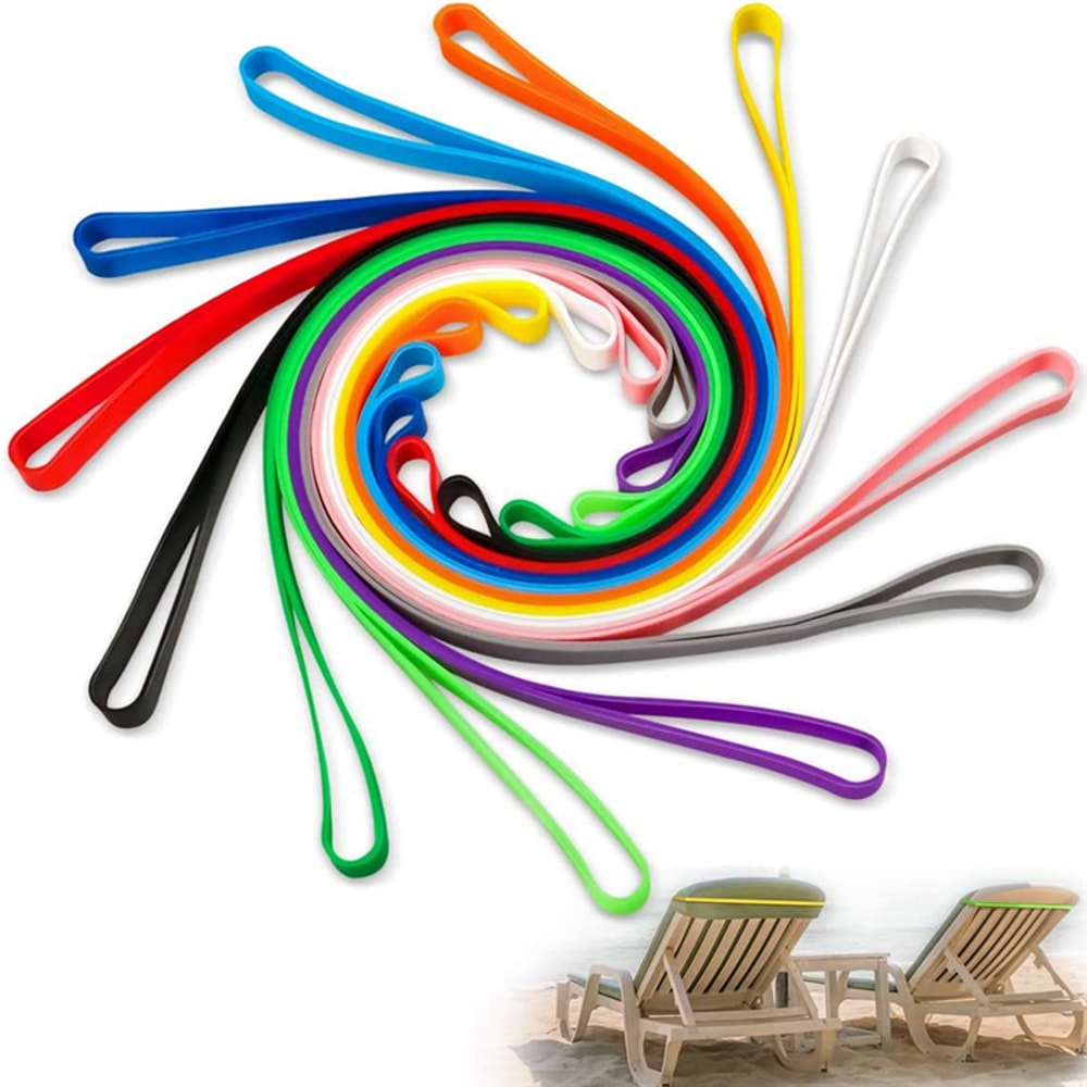 Elastic Beach Towel Bands Non Slip Beach Chair Towel Holder Straps Set 2