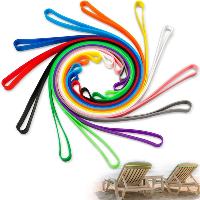 Elastic Beach Towel Bands Non Slip Beach Chair Towel Holder Straps Set 2