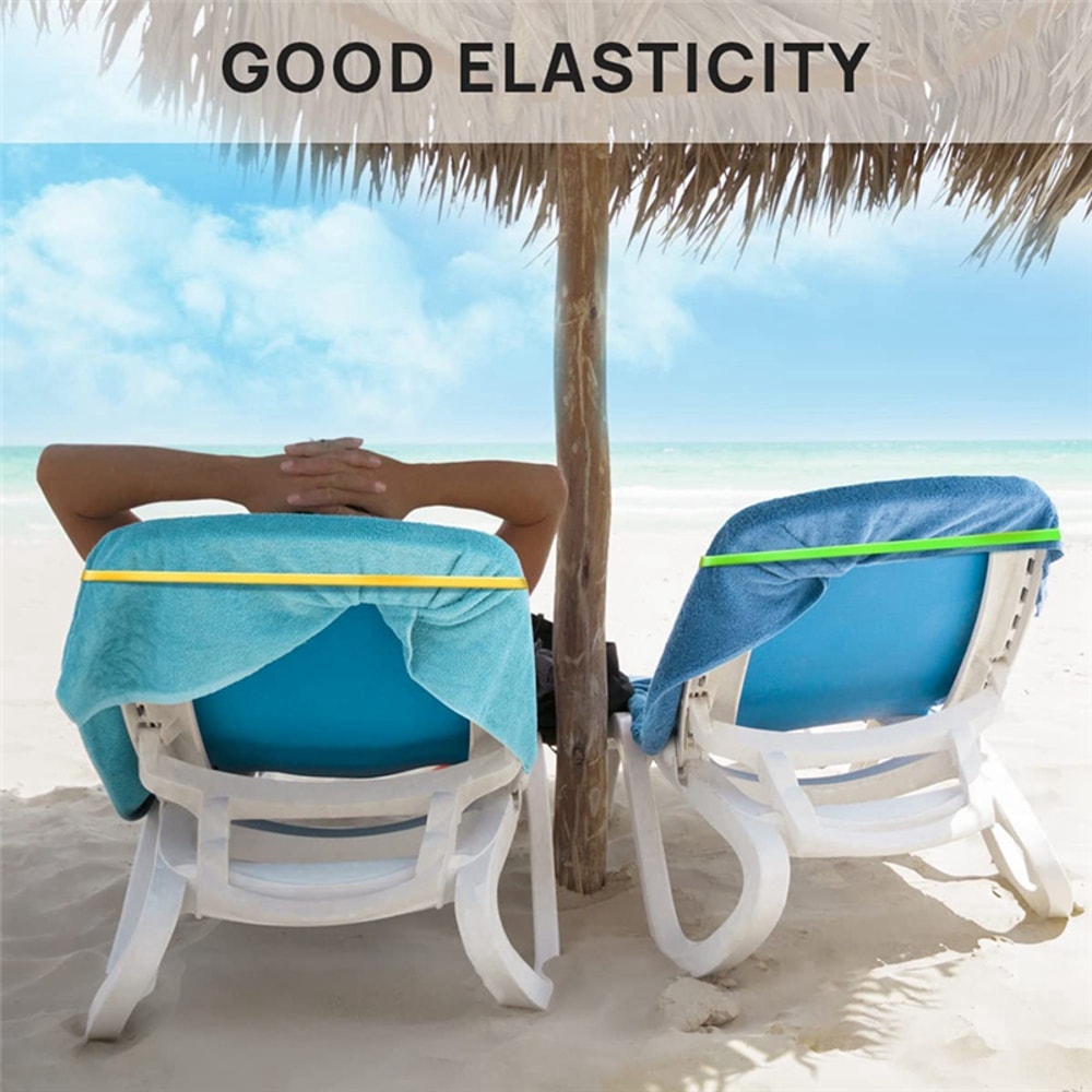 Elastic Beach Towel Bands Non Slip Beach Chair Towel Holder Straps Set 3