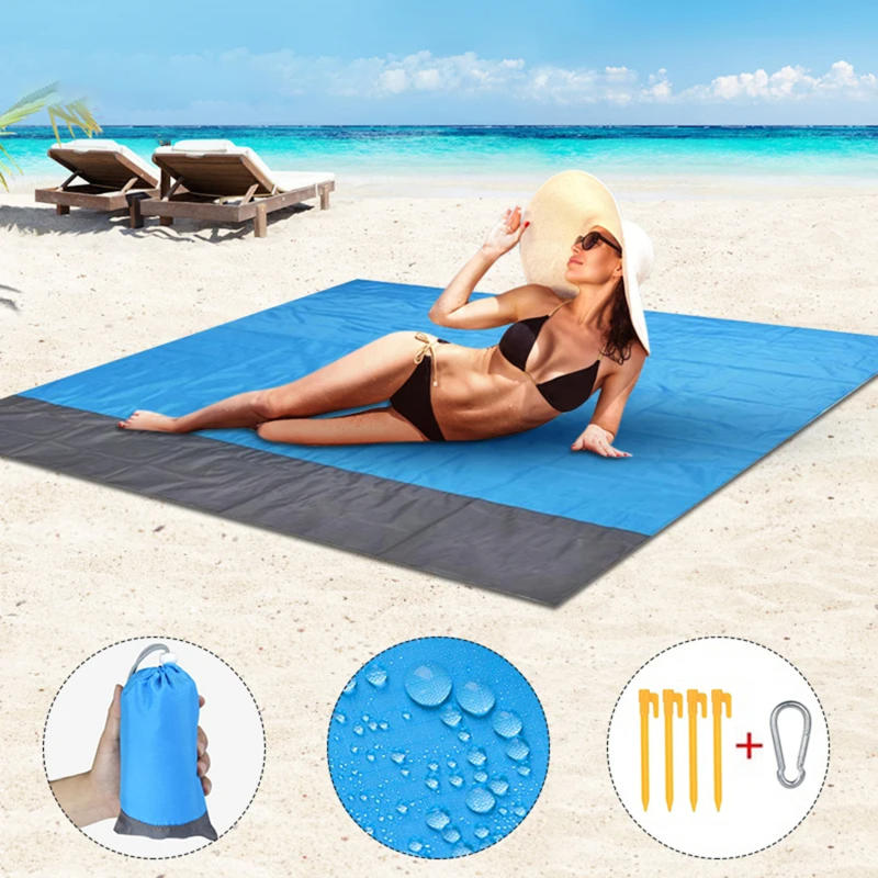 Sandproof Waterproof Beach Blanket Lightweight Picnic Mat for Travel and Outdoor Use