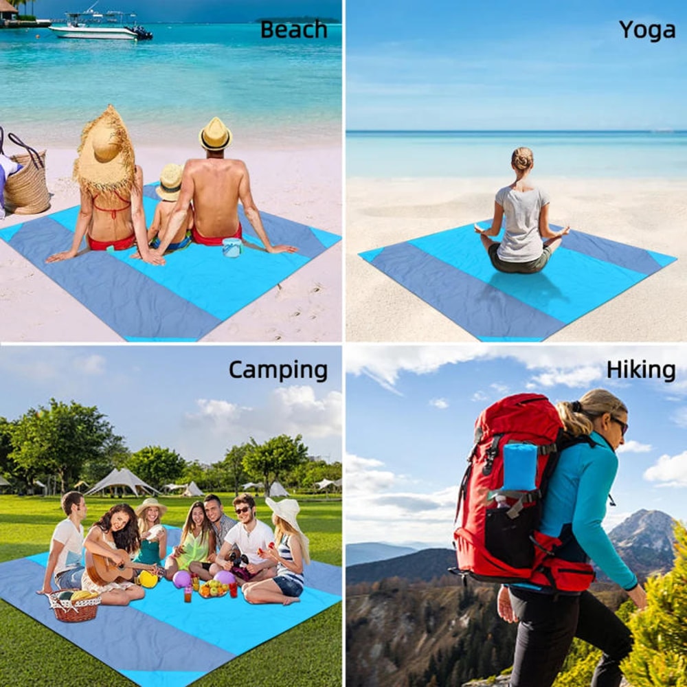 Sandproof Waterproof Beach Blanket Lightweight Picnic Mat for Travel and Outdoor Use
