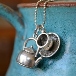 vintage teapot necklace handmade retro charm jewelry gift for women