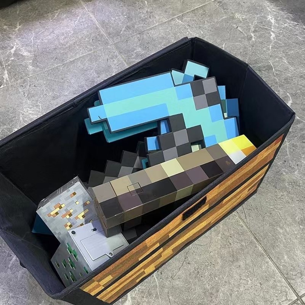 Pixel Style Foldable Storage Chest Large Capacity Fabric Clothes and Toy Organizer Box