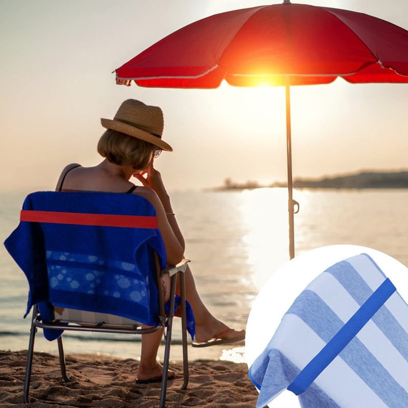 Windproof Beach Towel Bands Portable Chair Towel Straps For Pool And Travel 2