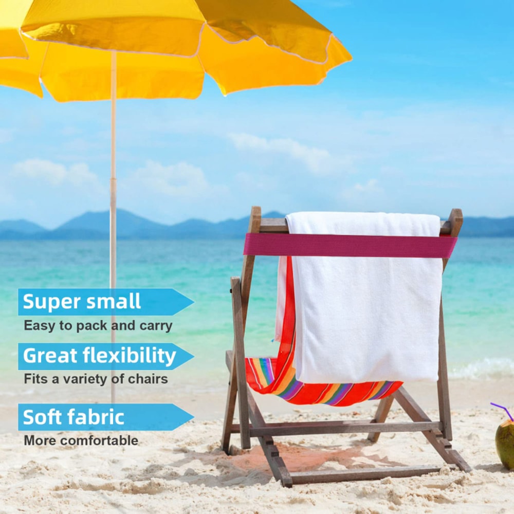 Windproof Beach Towel Bands Portable Chair Towel Straps For Pool And Travel 4