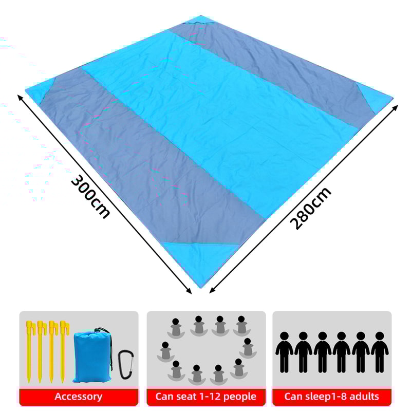 Extra Large Waterproof Beach Mat Sand Free Foldable Picnic Blanket For Camping Travel 4
