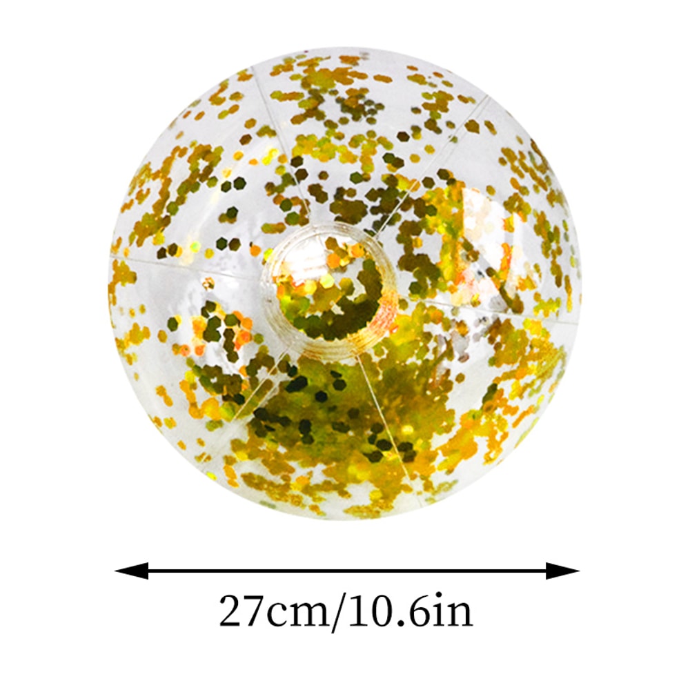Glitter Sequins Inflatable Beach Ball Clear Pool Toy For Summer Parties 4