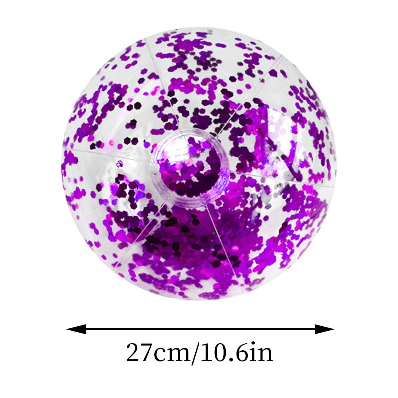 Glitter Sequins Inflatable Beach Ball Clear Pool Toy For Summer Parties 6