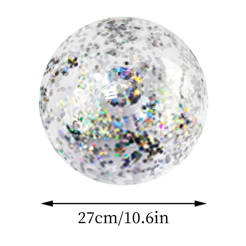 Glitter Sequins Inflatable Beach Ball Clear Pool Toy For Summer Parties 8
