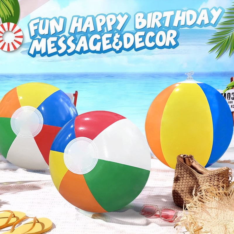 Colorful Inflatable Beach Ball For Pool Parties Summer Fun Toy 4