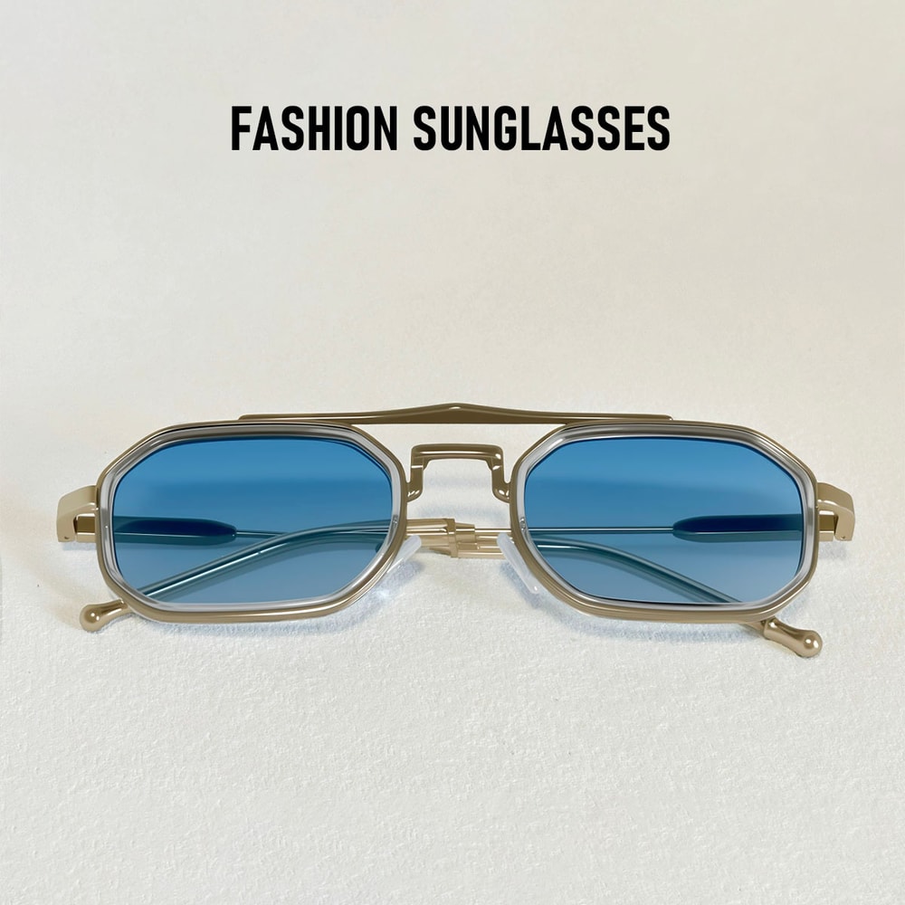 Vintage Steampunk Square Sunglasses Metal Frame Retro Eyewear 1