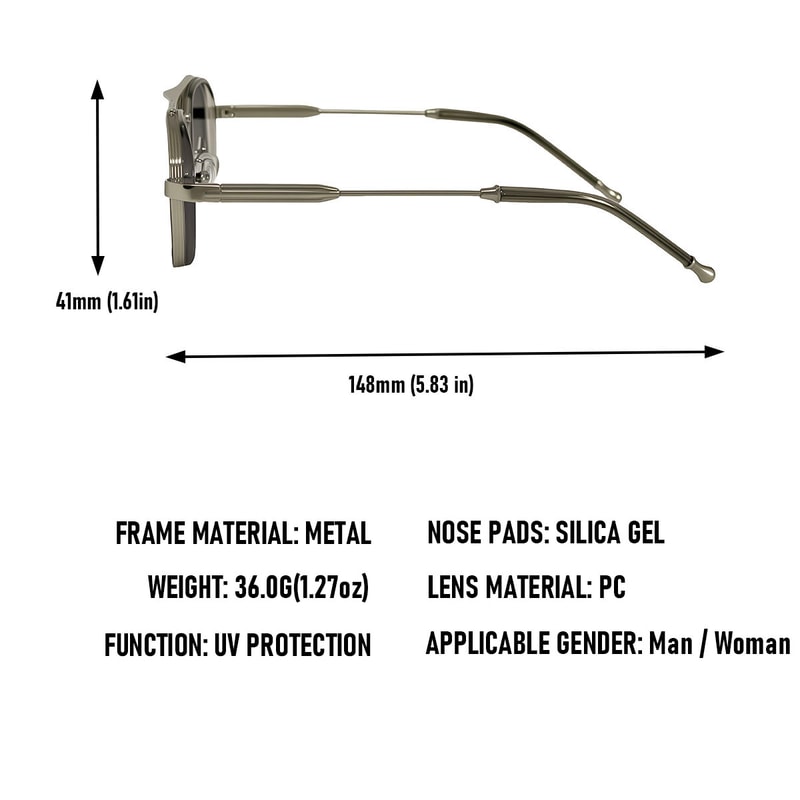 Vintage Steampunk Square Sunglasses Metal Frame Retro Eyewear 4