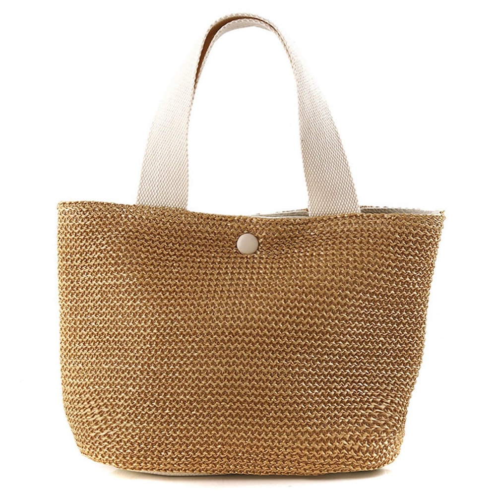 Elegant Straw Woven Handbag Summer Beach Tote Shoulder Bag For Women 2