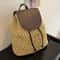 Elegant Straw Backpack For Women Woven Summer Shoulder Bag With PU Leather Accents 5