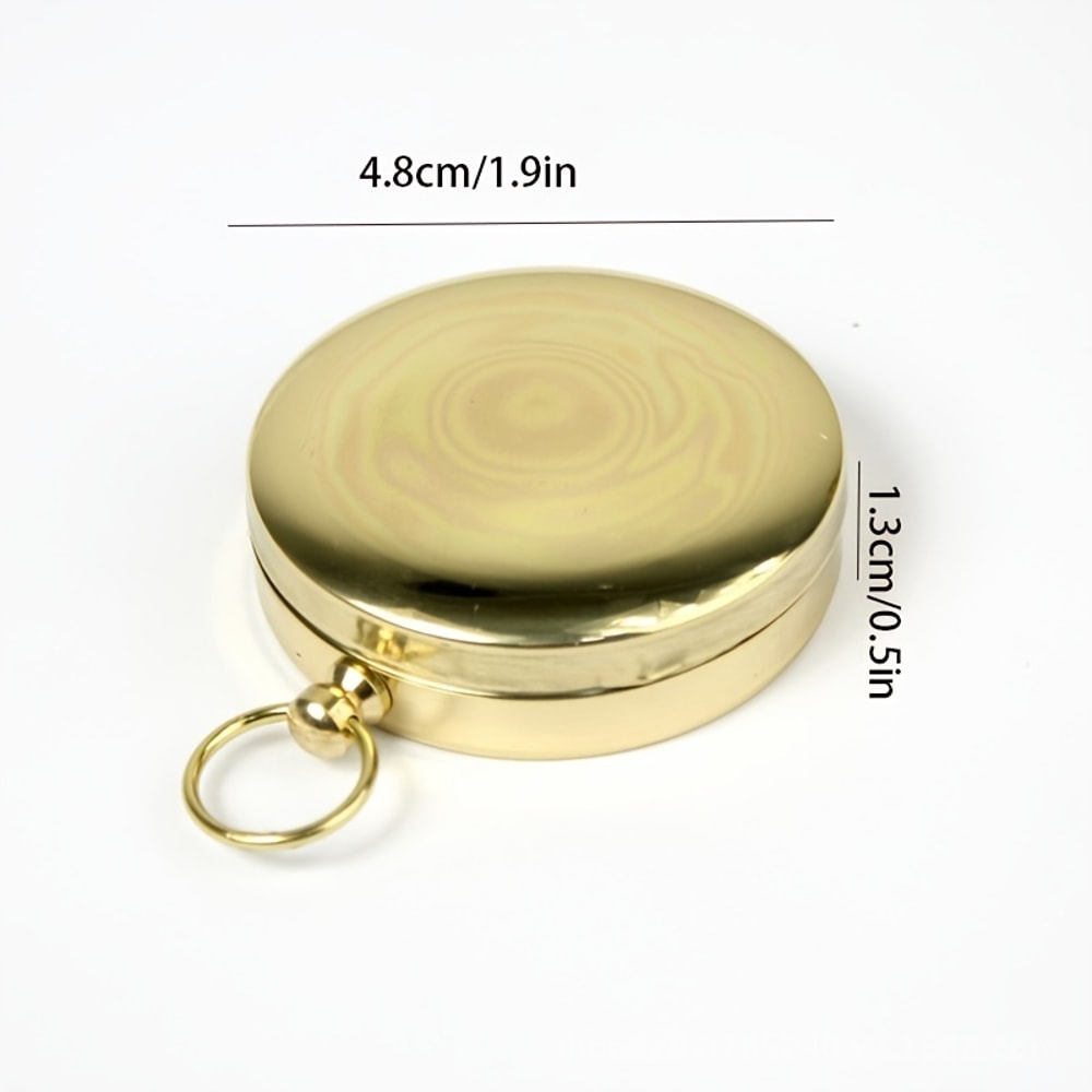 Pure Copper Compass Pocket Watch Luminous Retro Flip Outdoor Navigation Compass 2
