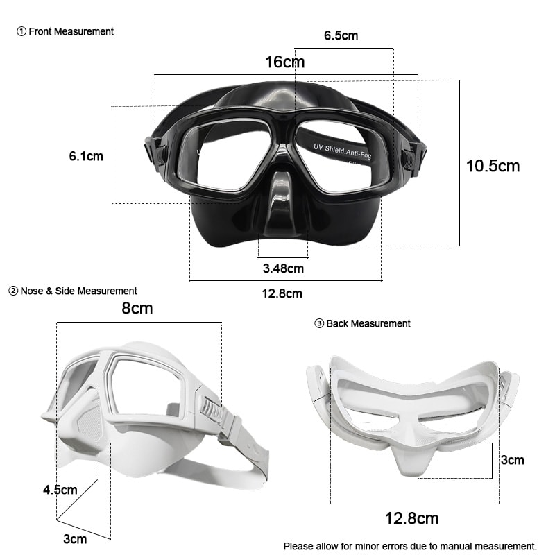 Low Volume Freediving Mask Set Anti Fog Wide View Snorkeling Diving Mask 6
