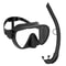 Frameless Snorkel Mask Set with Panoramic Lens Soft Silicone Diving Gear