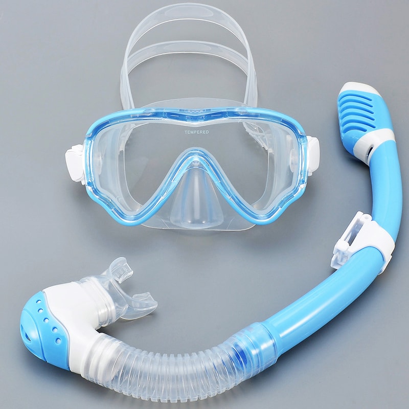 Kids Snorkel Set with Anti Fog Diving Mask Panoramic Swim Goggles