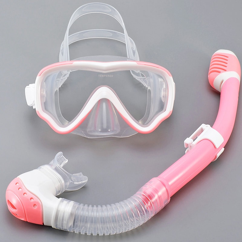 Kids Snorkel Set with Anti Fog Diving Mask Panoramic Swim Goggles