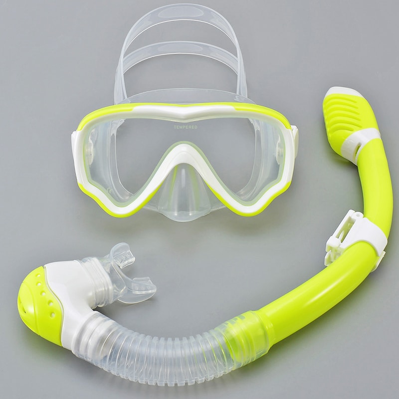 Kids Snorkel Set with Anti Fog Diving Mask Panoramic Swim Goggles