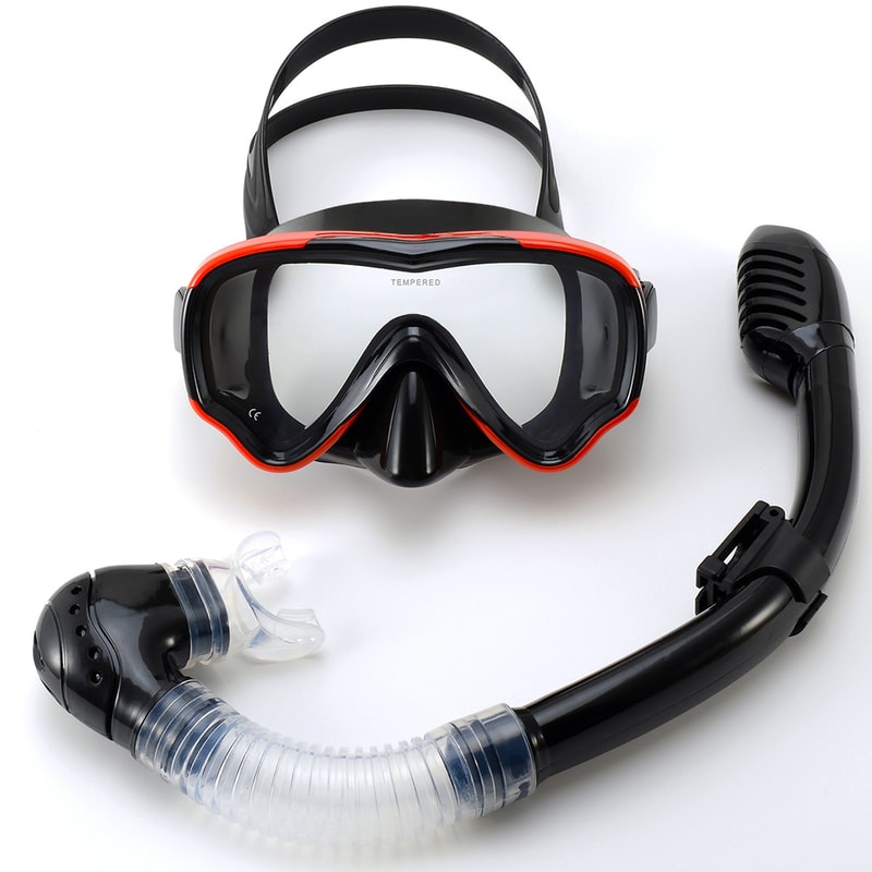 Kids Snorkel Set with Anti Fog Diving Mask Panoramic Swim Goggles