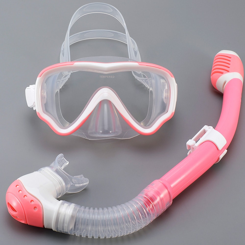 Kids Snorkel Set with Anti Fog Diving Mask Panoramic Swim Goggles