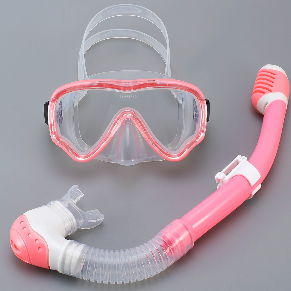 Kids Snorkel Set with Anti Fog Diving Mask Panoramic Swim Goggles
