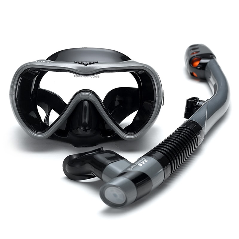 Leakproof Snorkel Set Anti Fog Goggles With Dry Snorkel Tube For Swimming And Diving 0